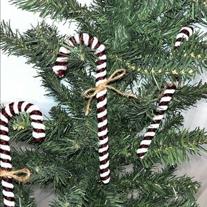 Candy Cane Christmas Ornaments Dozen Handmade Country Farmhouse Holiday